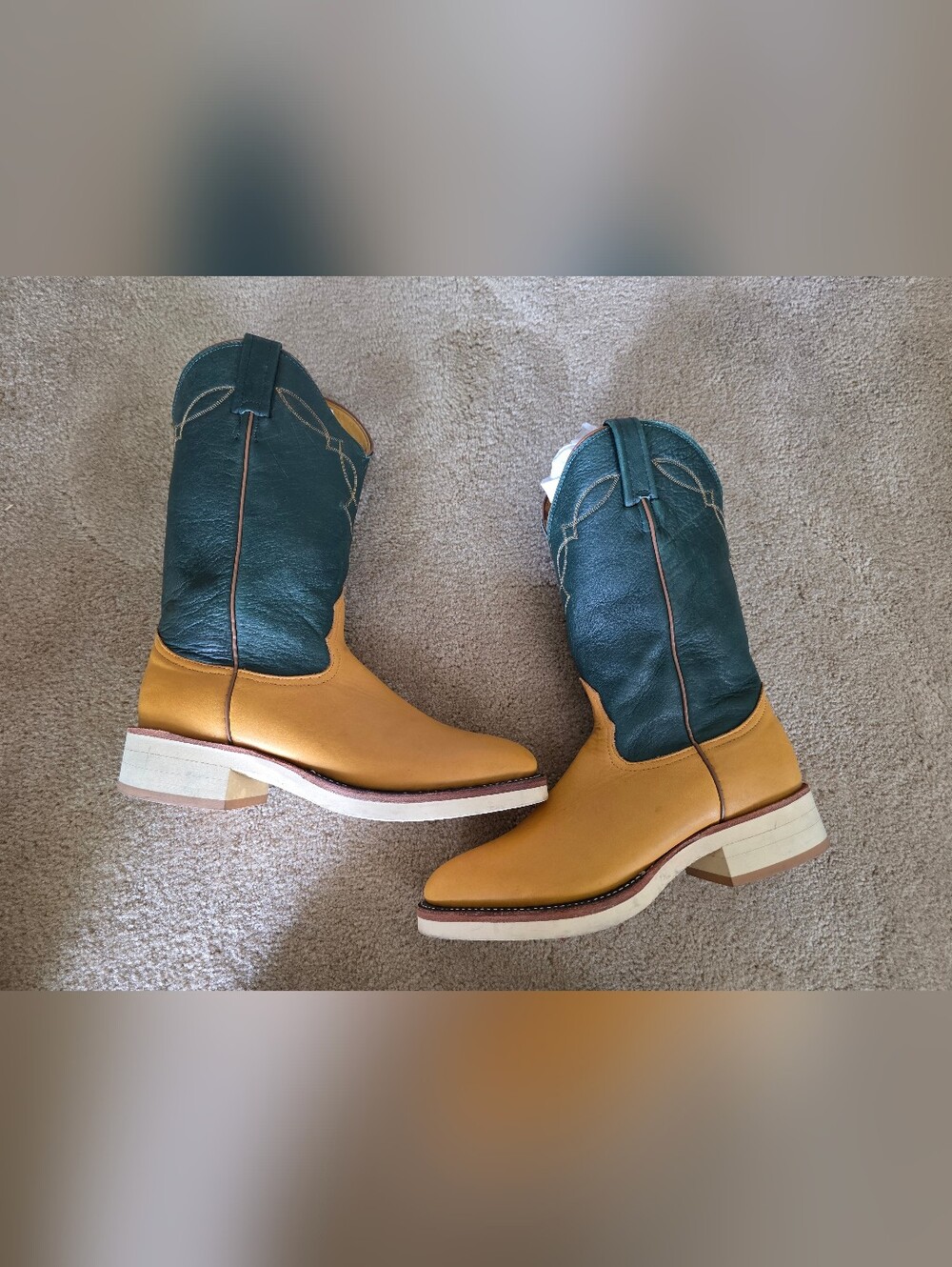 Nocona Boots | Yellow & Green | Leather | Size 8 | Guc - Picture 8 of 8